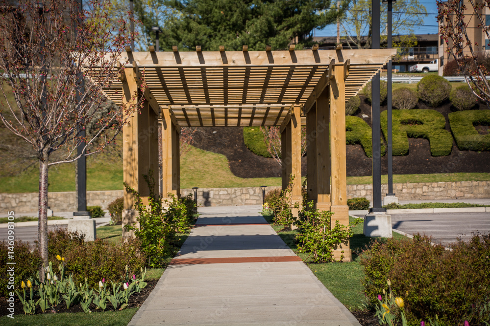 A pergola walkway. A pergola walkway.