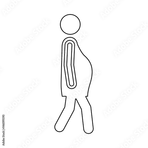 silhouette pictogram woman pregnant walking vector illustration