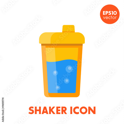 Sport shaker icon on white in flat style