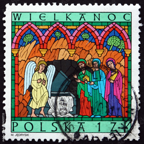 Postage stamp Poland 2001 Women at Empty Tomb  Easter