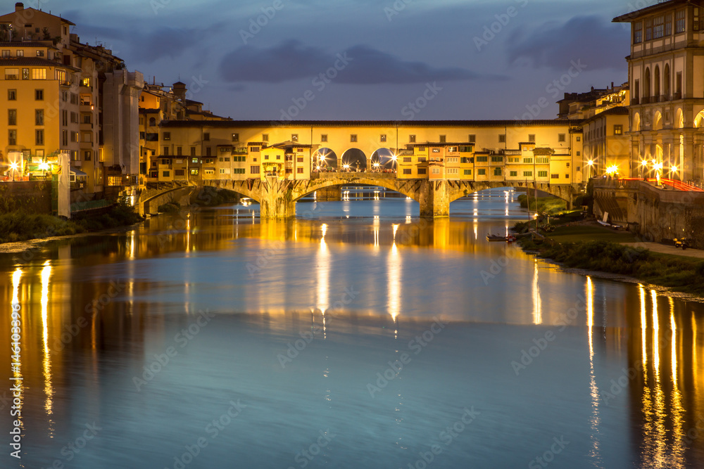 Ponte Vecchio at dusk, Florence, Italy