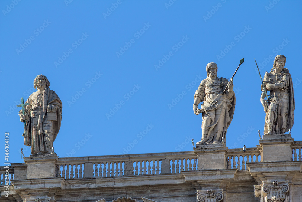 Statues on the Cathedral of St. Peter in Rome