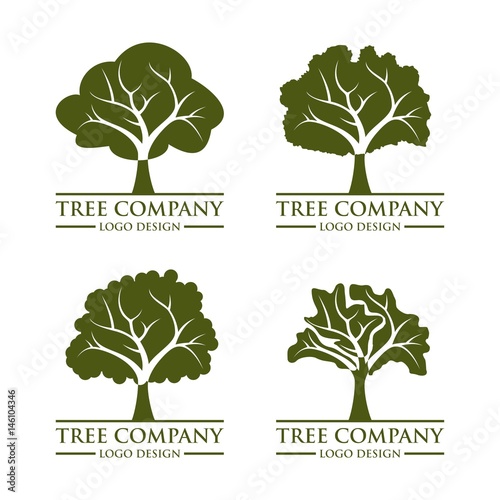 Green Tree Design Logo Vector Template
