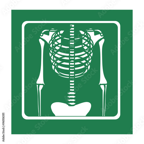 color square frame with chest radiography vector illustration
