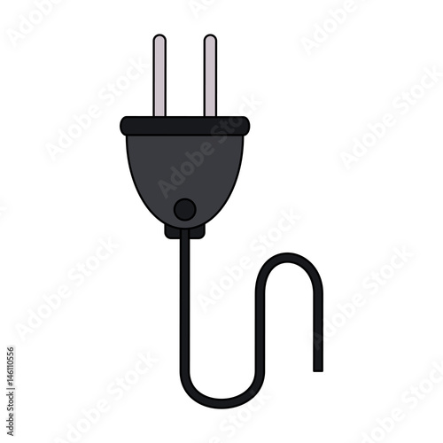 color graphic electric plug socket icon vector illustration