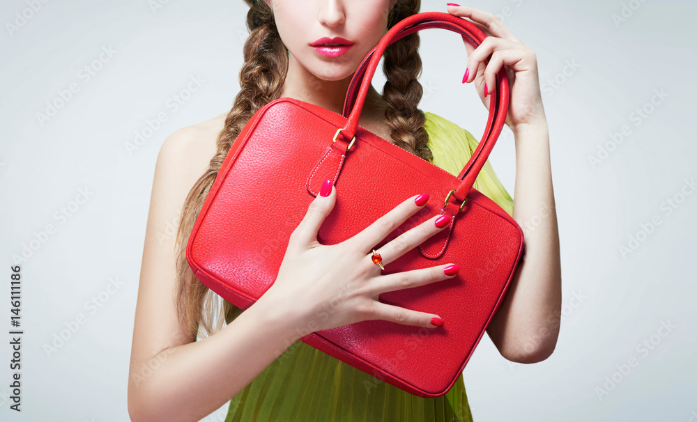Red handbag purse outlet