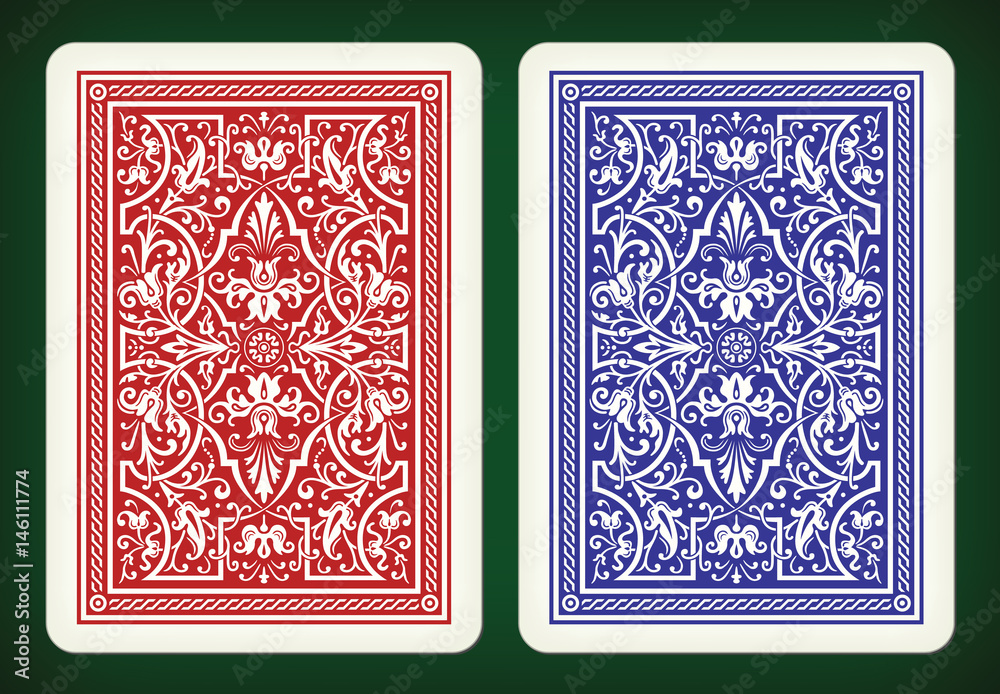 Naklejka premium Back side design - playing cards vector illustration