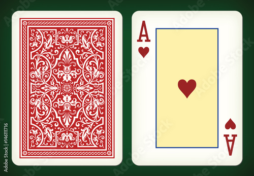 Ace of hearts - playing cards vector illustration