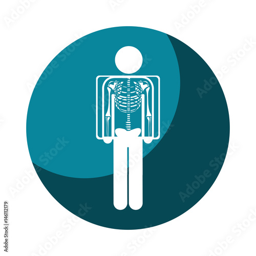 color circular frame shading with pictogram patient and radiography vector illustration