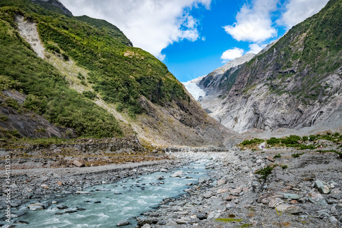 Melt-water River from Franz Josef Glacier, Located in Westland Tai Poutini National Park on the West Coast of New Zealand