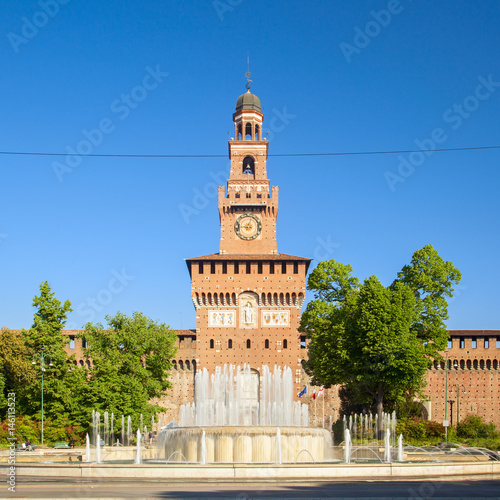 sforza castle in the city of milan photo