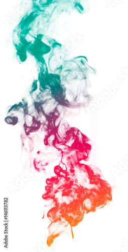 Fototapeta Naklejka Na Ścianę i Meble -  Colorful fantasy smoke on white background