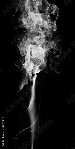 Fototapeta Naklejka Na Ścianę i Meble -  White fantasy smoke on black background
