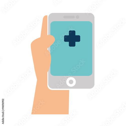 smartphone with medical app isolated icon vector illustration design