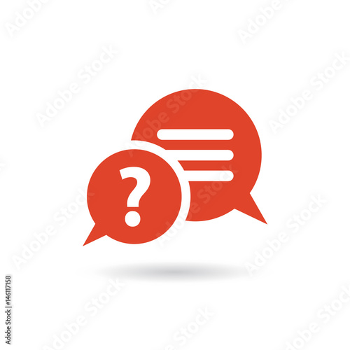 Pictogram of question mark. FAQ icon. Information exchange theme icon. Vector, flat, eps 10