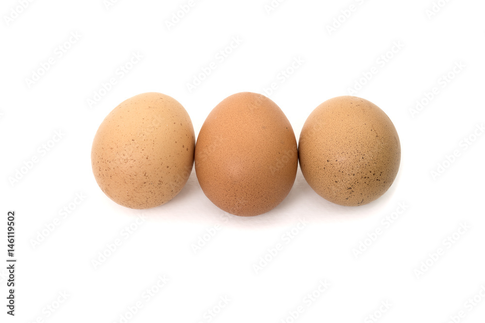 Three eggs isolated on white background Three eggs isolated on white background