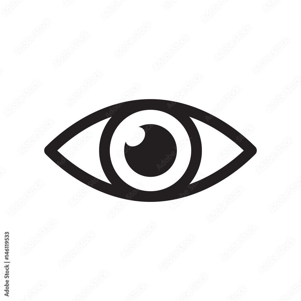Simple eye icon vector. Eyesight pictogram in flat style. Simple eye icon vector. Eyesight pictogram in flat style.