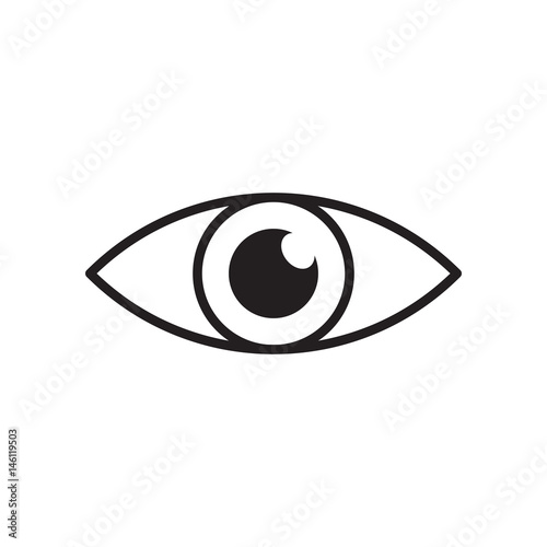 Simple eye icon vector. Eyesight pictogram in flat style.