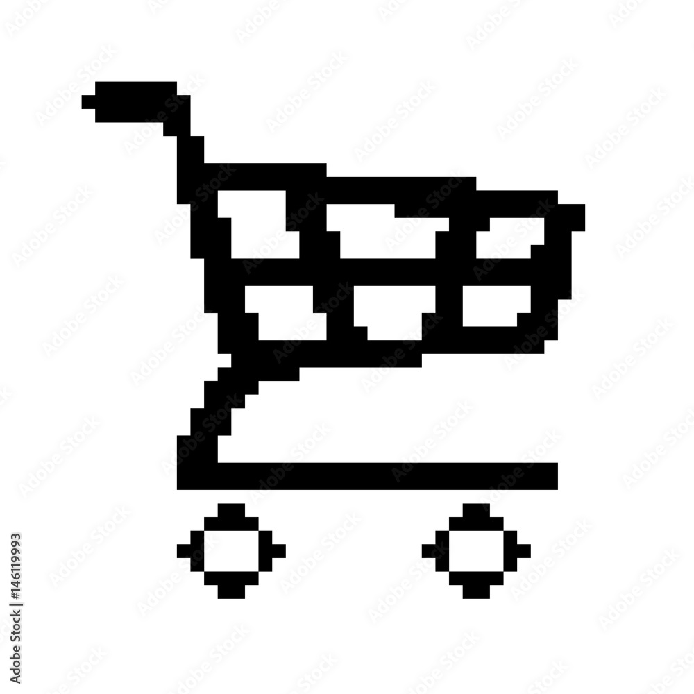 Vector of Shopping Cart 8 Bit Pixel. EPS8 . Vector of Shopping Cart 8 Bit Pixel. EPS8 .