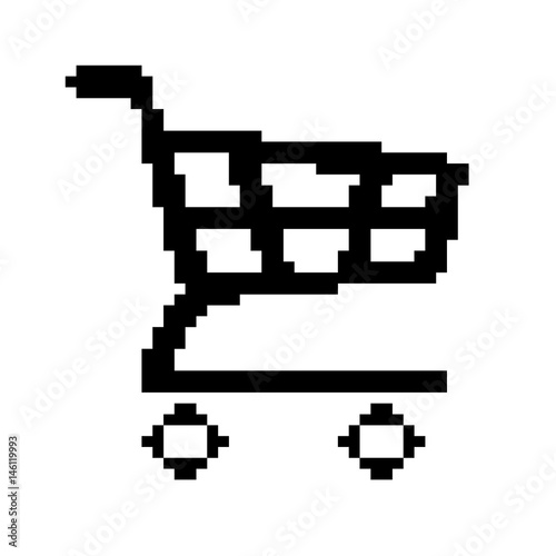 Vector  of Shopping Cart 8 Bit Pixel. EPS8 .