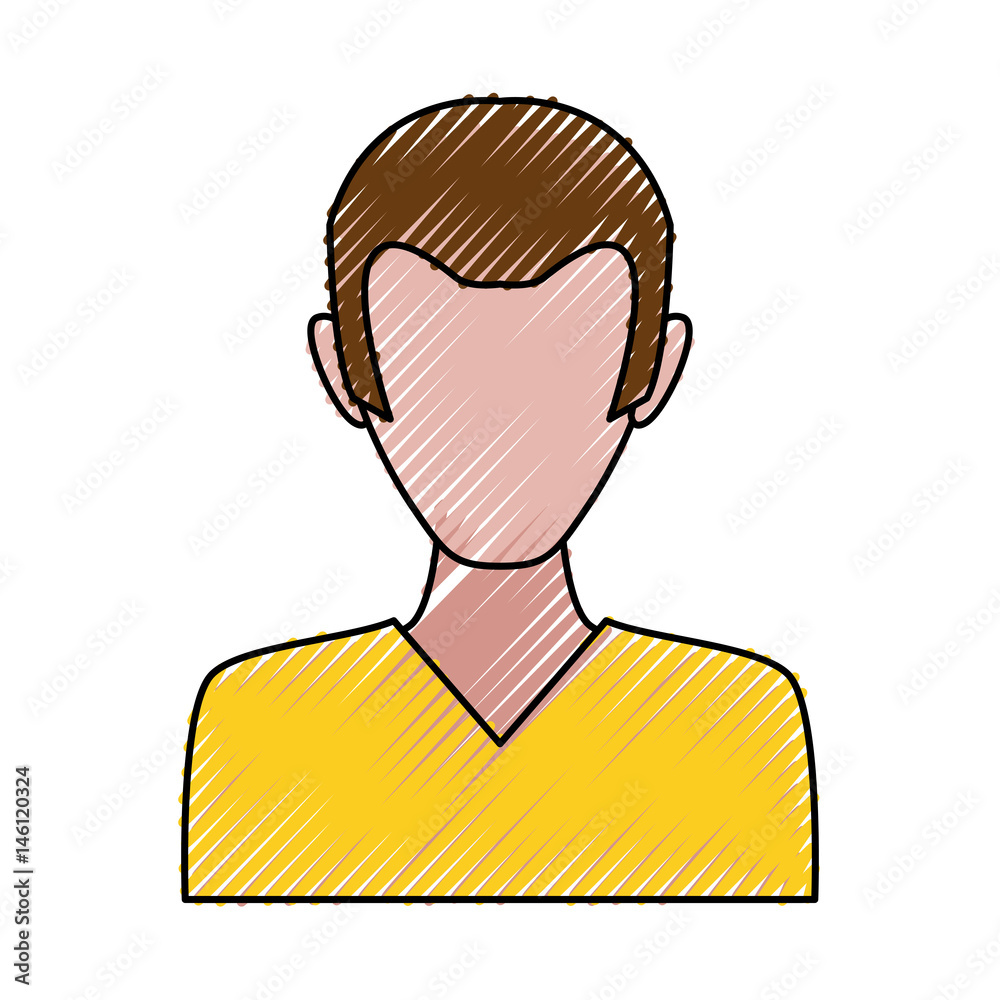 Male profile faceless flat vector illustration design Male profile faceless flat vector illustration design