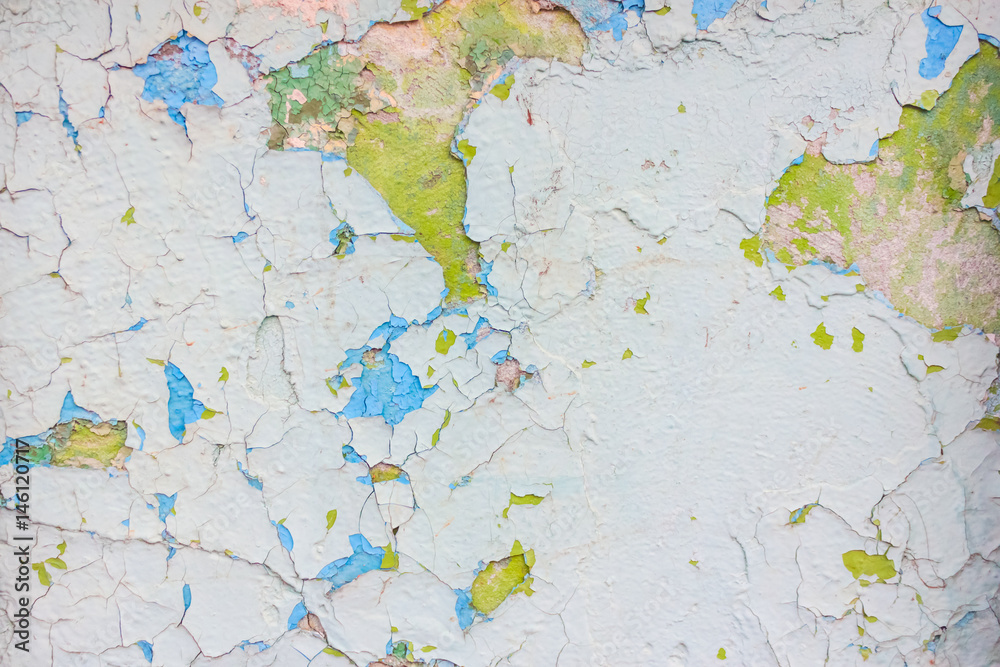 Obraz premium Part of the wall with loose plaster. Textured wall with old plaster.