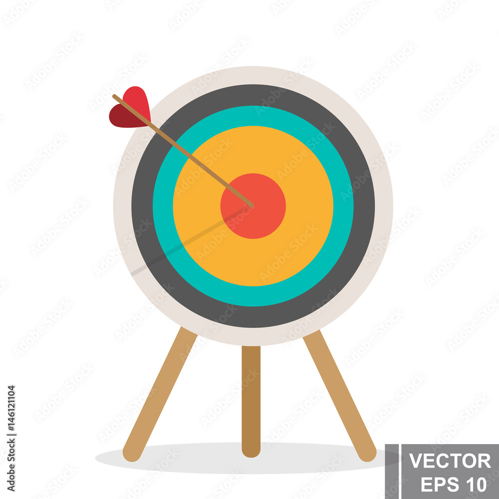 Vector icon board for darts. Flat style. Isolated on white background. Vector icon board for darts. Flat style. Isolated on white background.