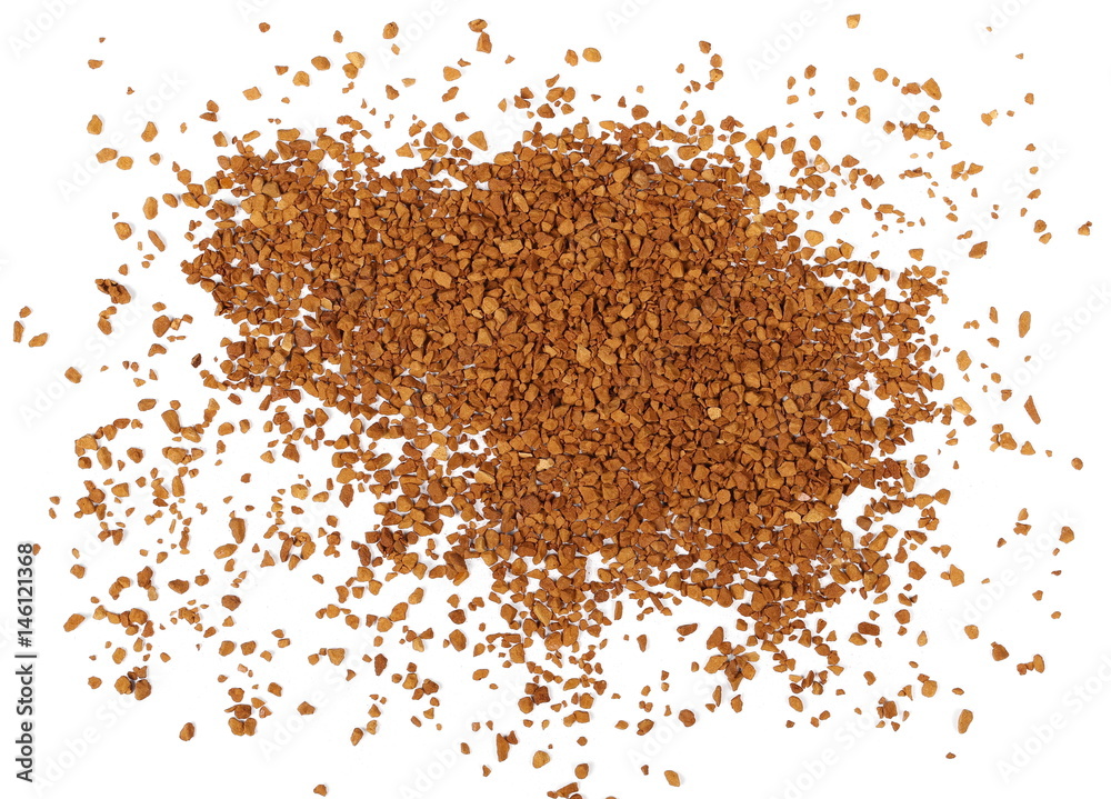instant coffee powder isolated on white background and texture instant coffee powder isolated on white background and texture