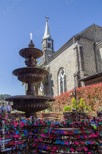 Fonte do Amor em Gramado Rio Grande do Sul com Catedral de São Pedro ao Fundo photo