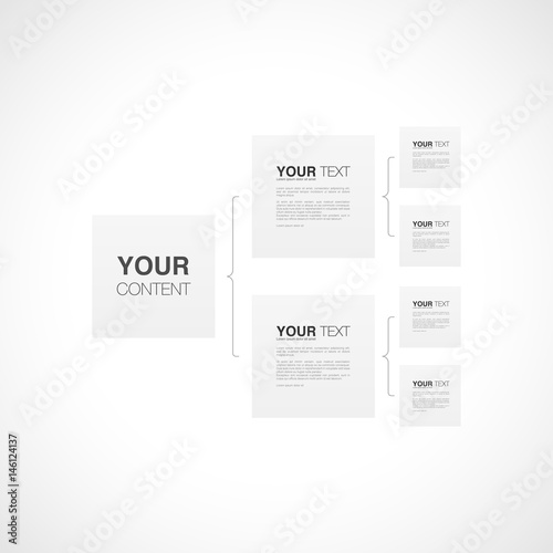 Organization chart template infographics design with your text, can be used for workflow layout, diagram, chart, number options, web design. Eps 10 stock vector illustration