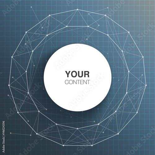 Circle text box design for your content with abstract polygon background vector stock eps 10 illustration