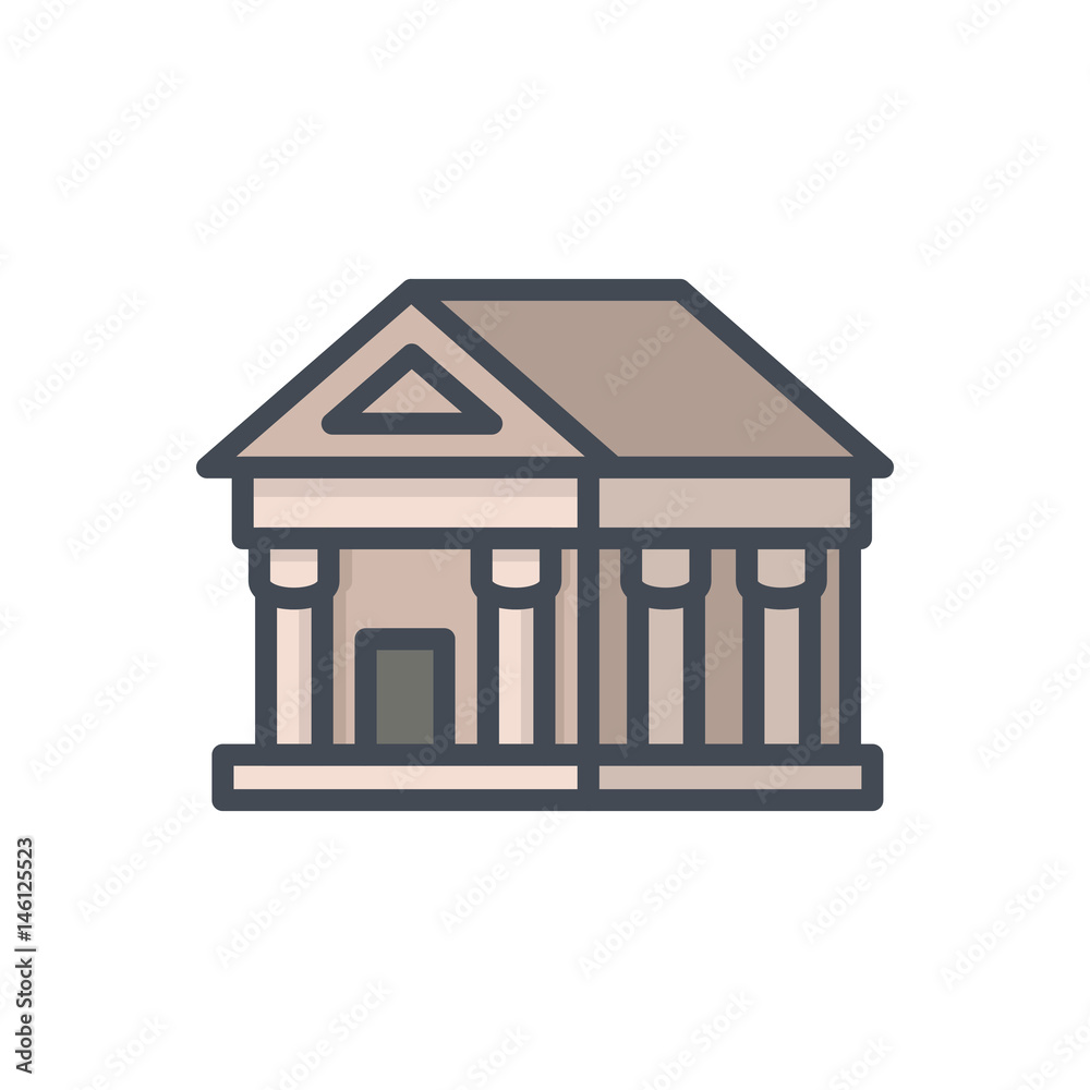 bank theathre building finance colored icon bank theathre building finance colored icon
