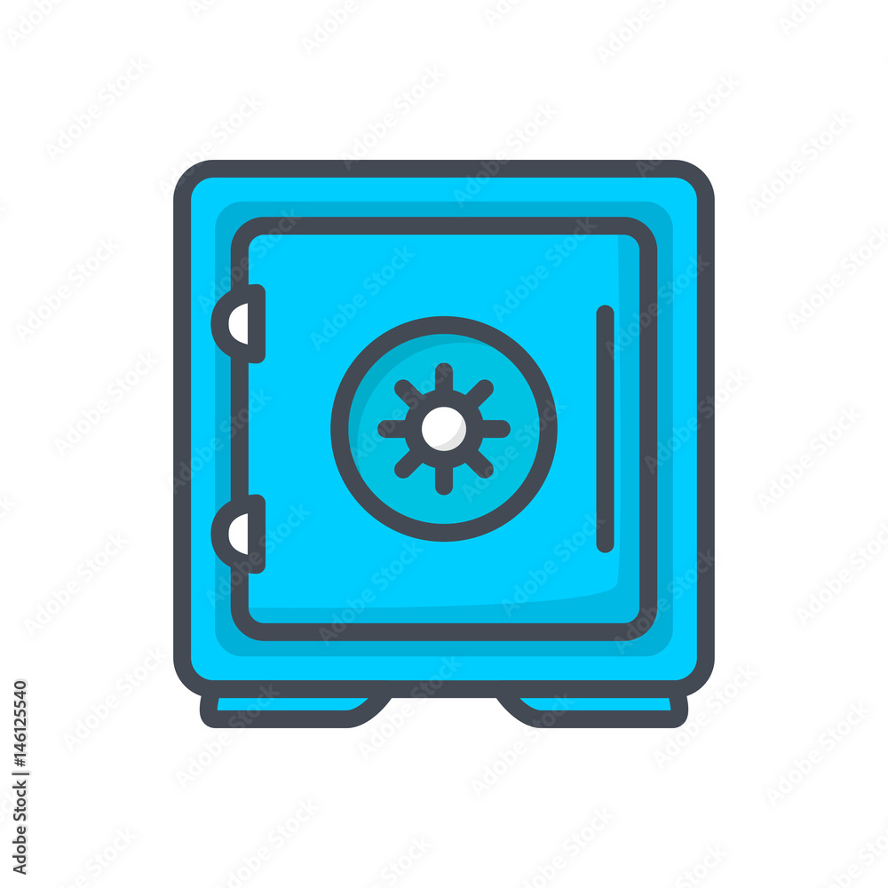 safe vault finance bank colored icon safe vault finance bank colored icon