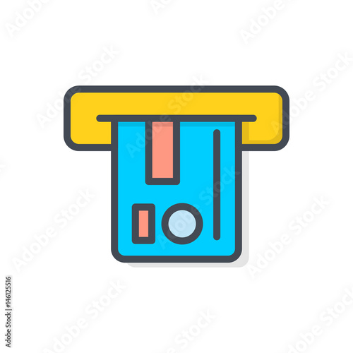 Cash Credit Card ATM finance colored icon