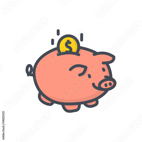 piggybank finance colored icon