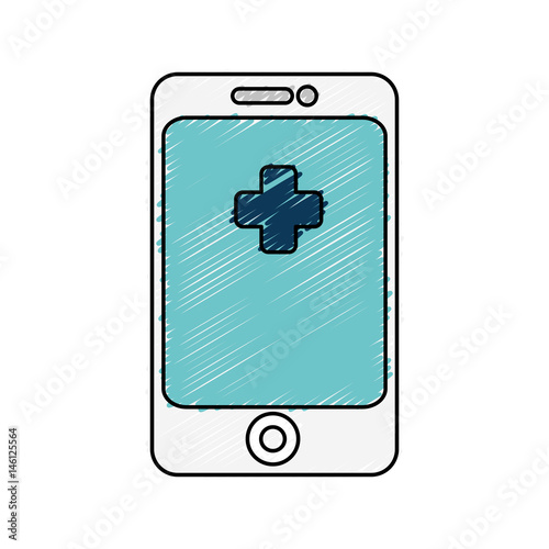 smartphone with medical app isolated icon vector illustration design