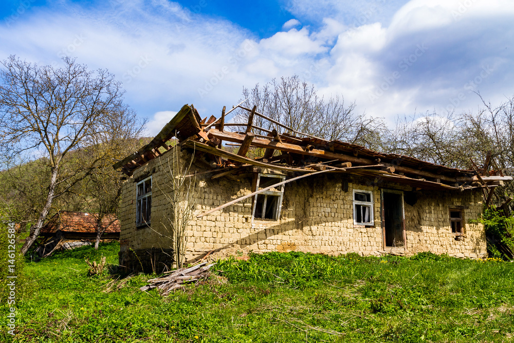 Abandoned old houses in villages in the south-west of Ukraine Abandoned old houses in villages in the south-west of Ukraine