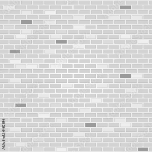 White brick wall background. Vector