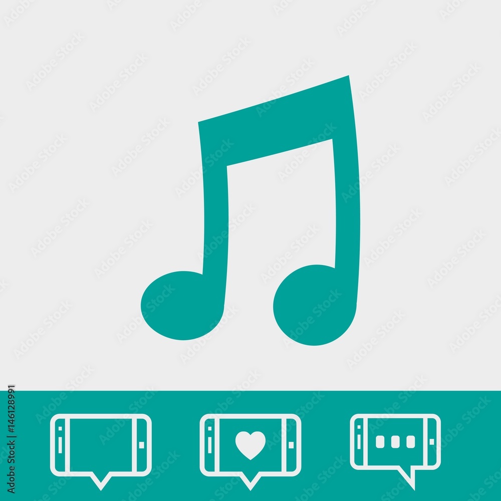 music icon stock vector illustration flat design music icon stock vector illustration flat design