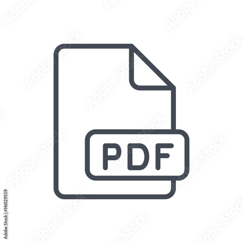 PDF file line icon