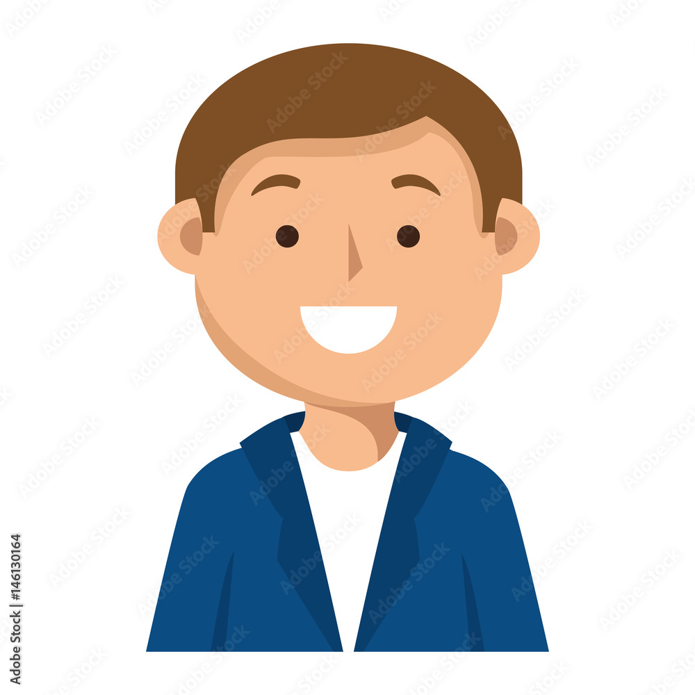 young man avatar character vector illustration design