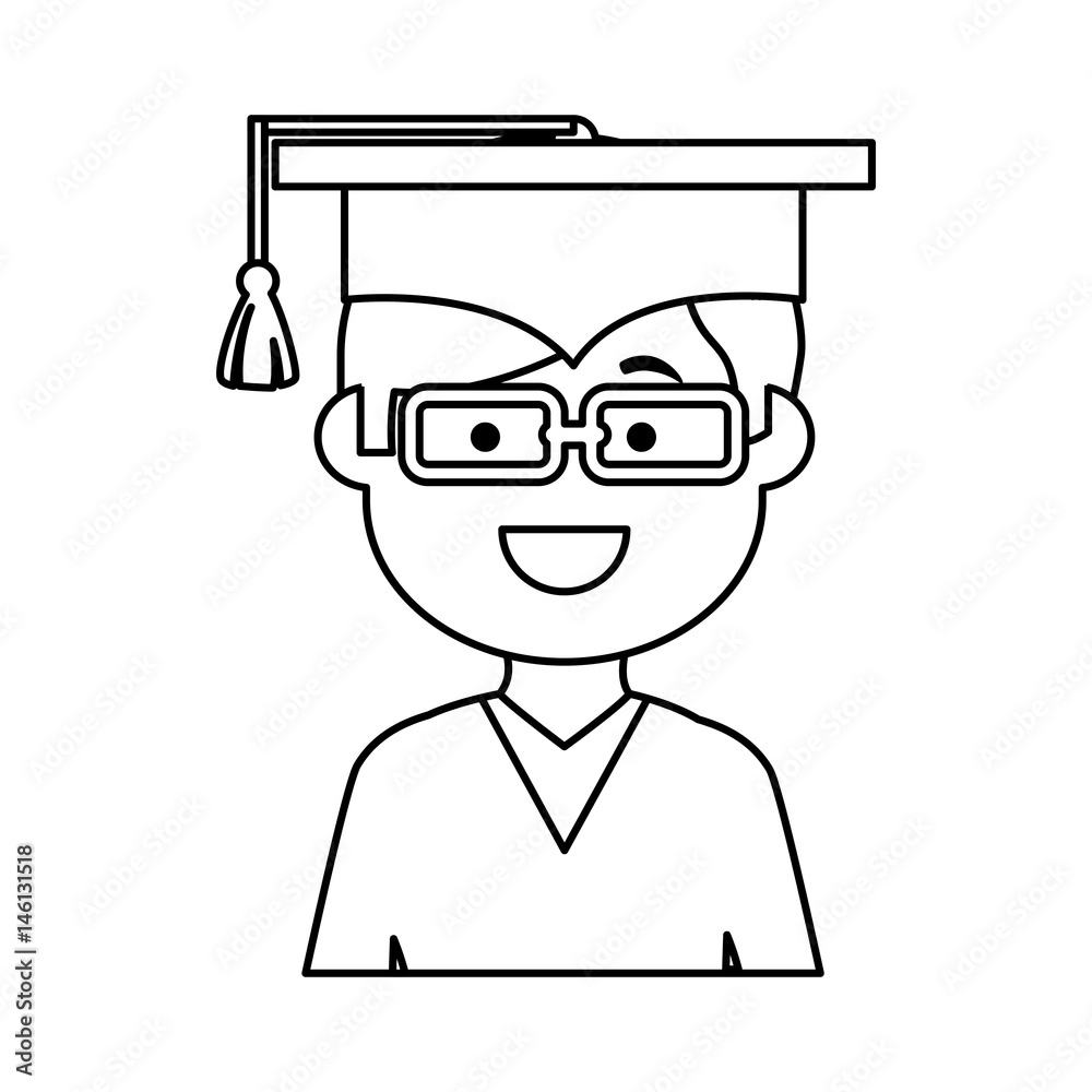 graduated avatar character icon vector illustration design