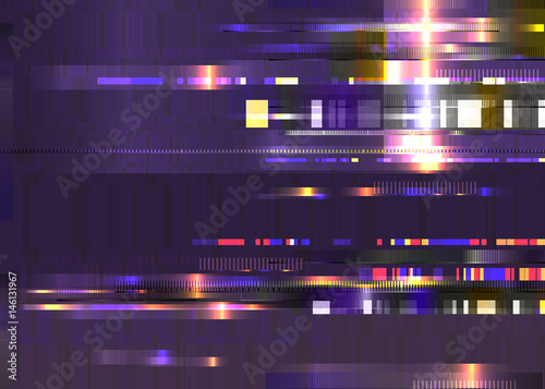 Glitch. Error signal TV, failure computer. Abstract blurred background with technology malfunction. Modern design with elements of chaos. Vector illustration of EPS10 
