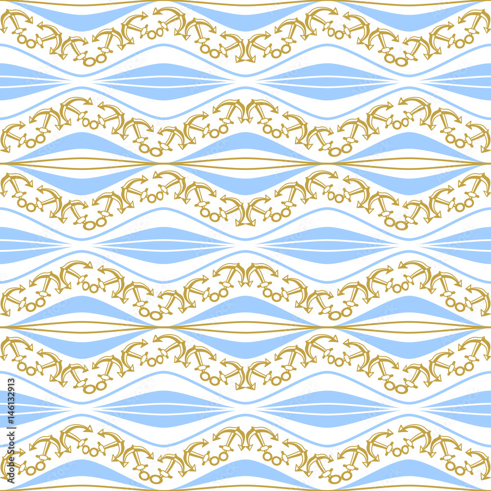 Seamless pattern with stripes and chains. Ongoing backgrounds of marine theme. Seamless pattern with stripes and chains. Ongoing backgrounds of marine theme.