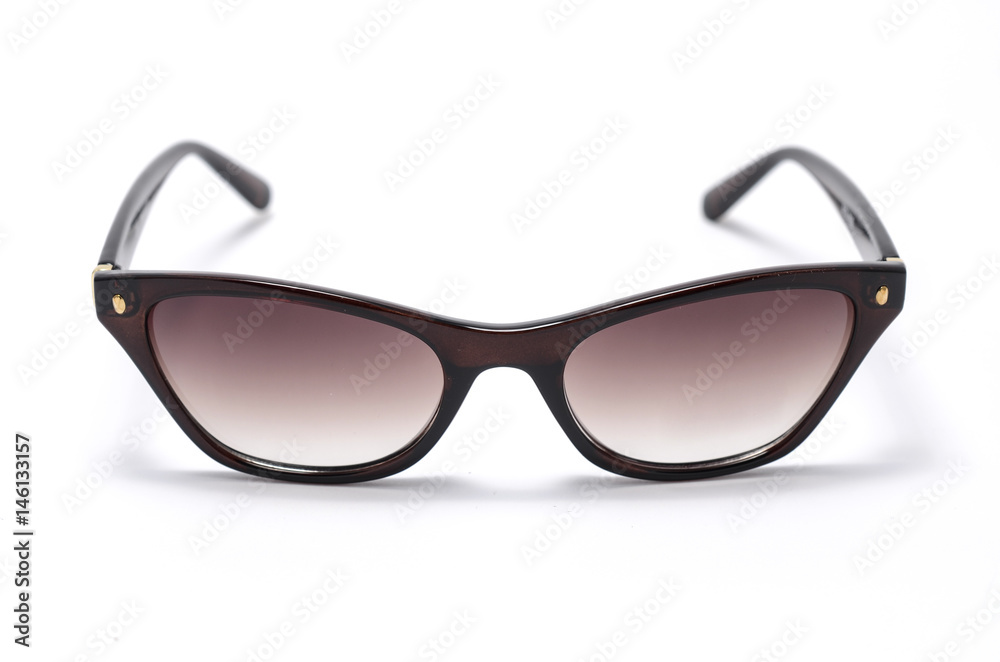 women's sunglasses with brown glass isolated on white women's sunglasses with brown glass isolated on white