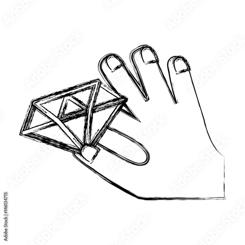 figure luxury diamond cristal gem in the hand