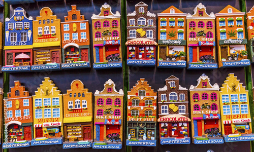 Ceramic House Magnet Sovenirs Amsterdam Holland Netherlands photo