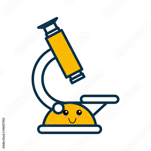 Microscope cute cartoon icon vector illustration graphic design