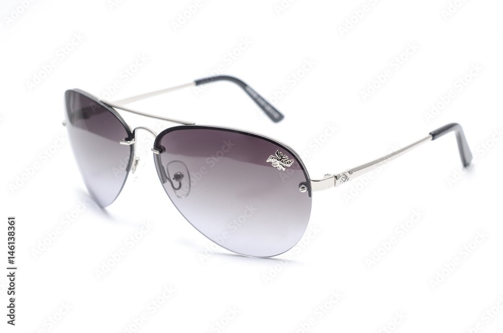 Sunglasses in an iron frame isolated on white Sunglasses in an iron frame isolated on white