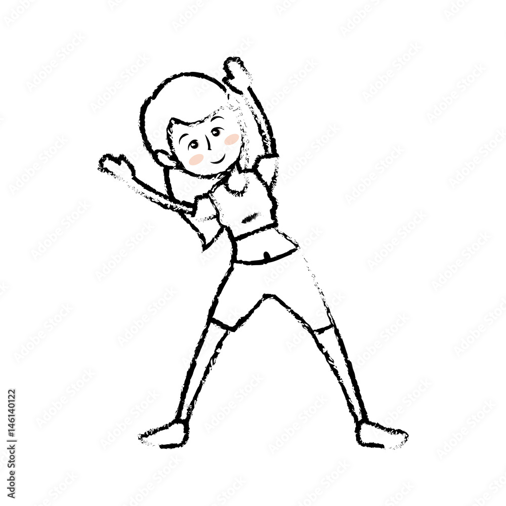 Women fitness cartoon icon vector illustration graphic design